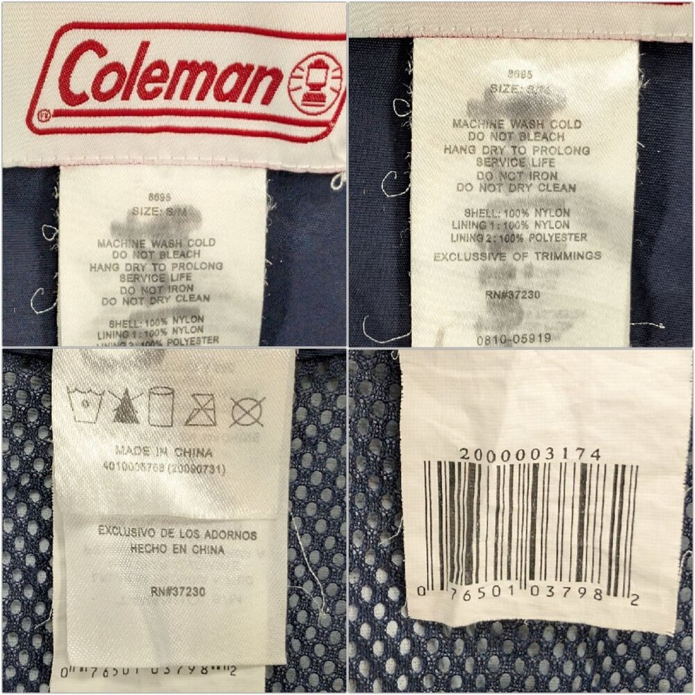 Coleman Rain Jacket Womens Navy Blue Nylon Hooded Full Zip Waterproof Size S/M - Picture 5 of 9